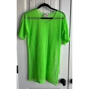 Biaggio Casul Wear Neon Green Coverup Dress - Size Small